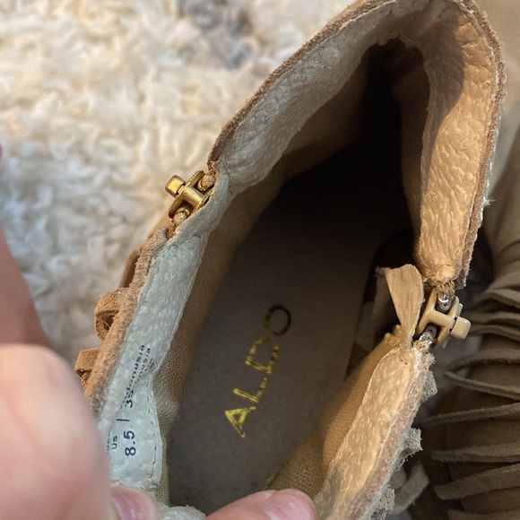 Size 8.5 Aldo Fringe Block Heeled Bootie - Picture 11 of 12